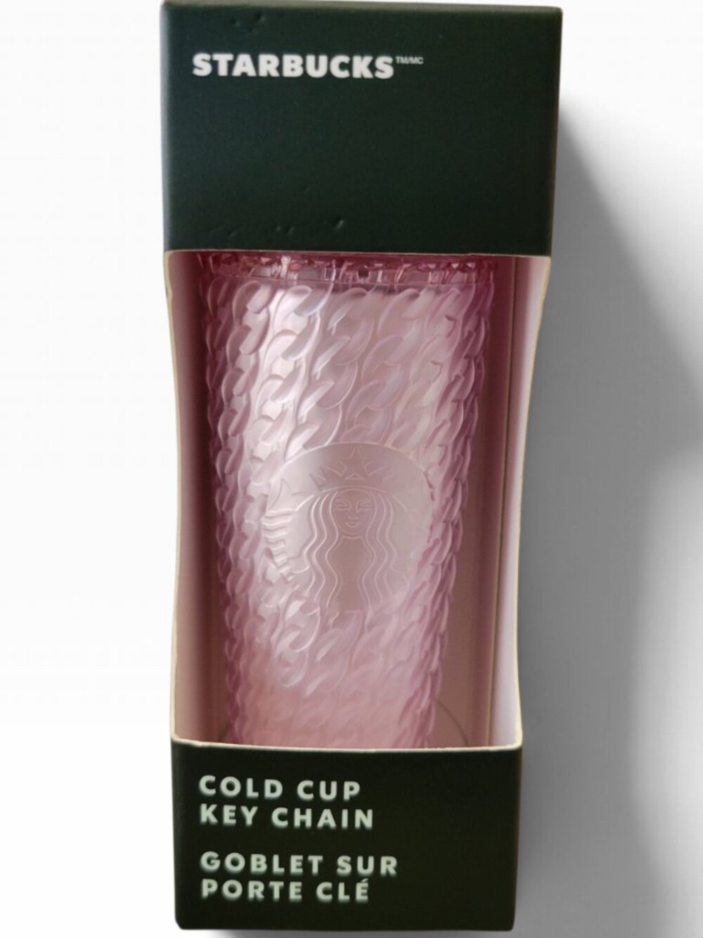Starbucks Spring 2024 Chainlink Pink Soft Touch Mini Cold Cup Keychain